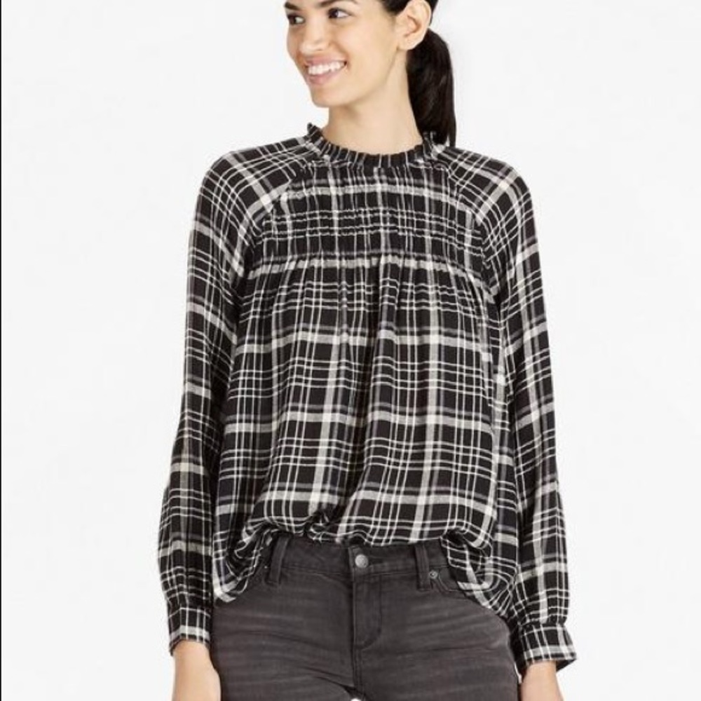 Lucky Brand Plaid Knit blouse